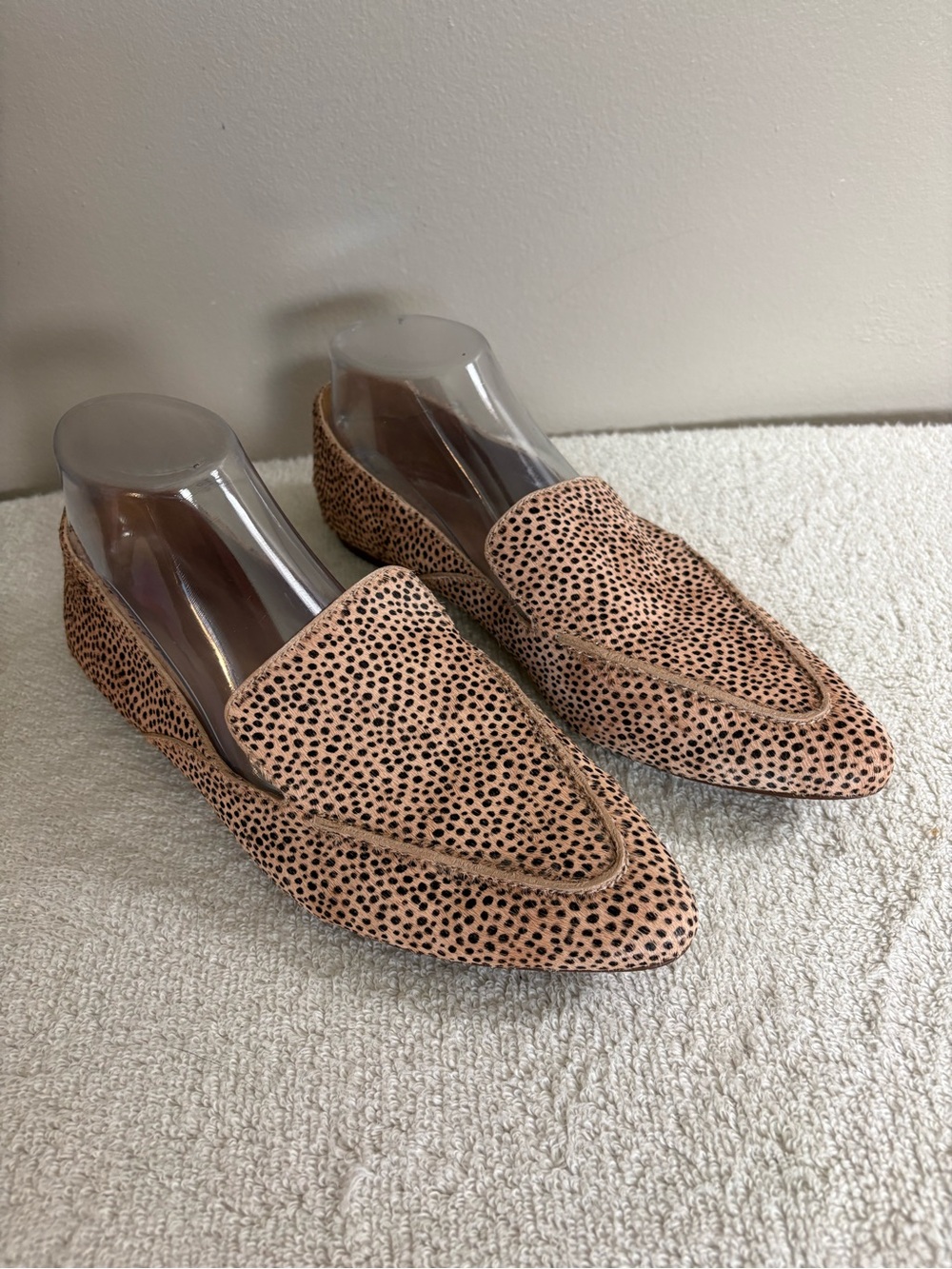 Women's MADEWELL Beige & Black FRANCES Calf Hair SKIMMER Flats LOAFERS  8 1/2